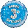 3rd Birthday Boy Balloon Small Image