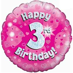 Oaktree UK 3rd Birthday Girl Balloon