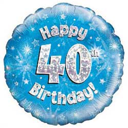 Oaktree UK 40th Birthday Boy Balloon