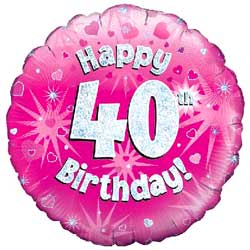 Oaktree UK 40th Birthday Girl Balloon