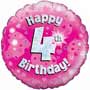 Balloons 4th Birthday Girl Balloon Uninflated