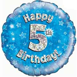 Oaktree UK 5th Birthday Boy Balloon