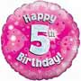 5th Birthday Girl Balloon Small Image