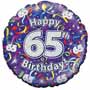 Balloons 65th Birthday Balloon Uninflated