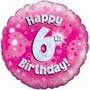 6th Birthday Girl Balloon Small Image