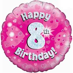 Oaktree UK 8th Birthday Girl Balloon