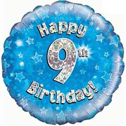 Oaktree UK 9th Birthday Boy Balloon