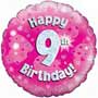 Balloons 9th Birthday Girl Balloon Uninflated