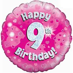 Oaktree UK 9th Birthday Girl Balloon