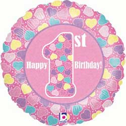 Oaktree UK 1st Birthday Girl Balloon