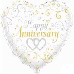 Oaktree UK Happy Anniversary Hearts Balloon