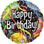 Happy Birthday Streamers Balloon Small Image