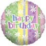Balloons Striped Pastel Birthday Balloon Uninflated