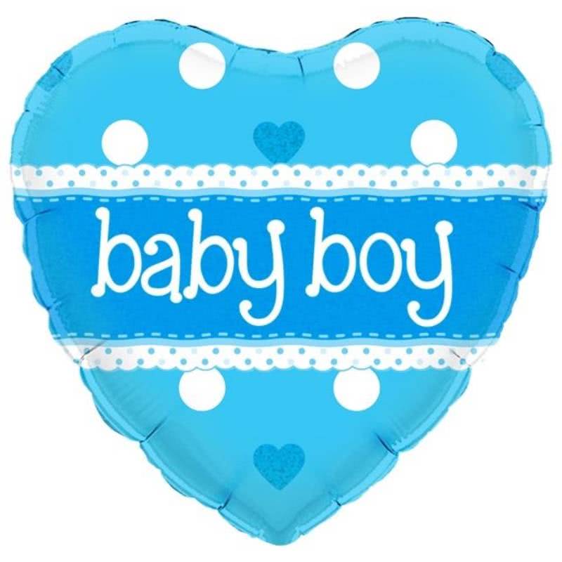 BalloonsBaby Boy Blue Heart Foil Balloon