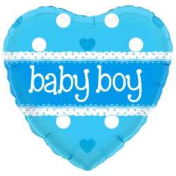 Baby Boy Blue Heart Foil Balloon