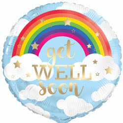 Oaktree UK Get Well Soon Rainbow Foil Balloon