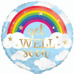 Get Well Soon Rainbow Foil Balloon