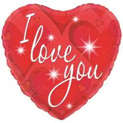 I Love You Sparkle Heart Helium Balloon for Nottingham & UK delivery.