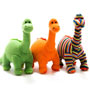 Best Years Diplodocus Knitted Dinosaur Toy Rainbow Stripe group