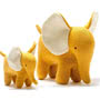 Best Years Knitted Cotton Mustard Elephant Toy - Small Together