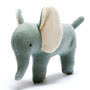 Knitted Cotton Teal Elephant Baby Toy Small Image