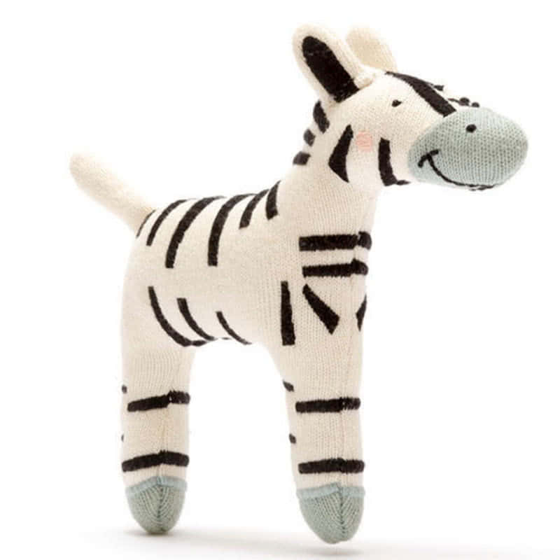 Best YearsKnitted Cotton Zebra Small Baby Toy