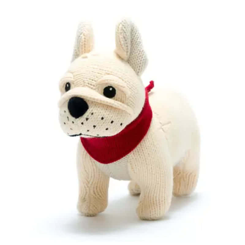 Best YearsKnitted French Bulldog Baby Rattle