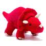 Knitted Red Triceratops Dinosaur Baby Rattle Small Image