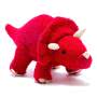 Knitted Red Triceratops Dinosaur Baby Rattle