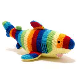 Knitted Shark Baby Rattle