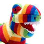 Best Years Knitted T-Rex Dinosaur Toy Bold Stripe close