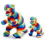 Best Years Knitted T-Rex Dinosaur Toy Bold Stripe group