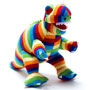 Best Years Knitted T-Rex Dinosaur Toy Bold Stripe right