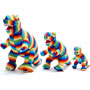 Best Years Knitted T-Rex Dinosaur Toy Bold Stripe three