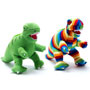 Best Years Knitted T-Rex Dinosaur Toy Bold Stripe together