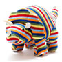 Best Years Knitted Triceratops Dinosaur Toy Rainbow Stripes left