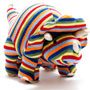 Best Years Knitted Triceratops Dinosaur Toy Rainbow Stripes right