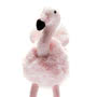 Best Years Pink Flamingo Baby Rattle With Tweed Legs Close