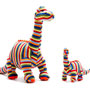 Best Years Diplodocus Knitted Dinosaur Rattle Rainbow Stripe pair