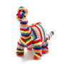 Diplodocus Knitted Dinosaur Rattle Rainbow Stripe