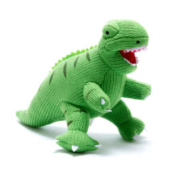 Best Years T Rex Dinosaur Knitted Soft Toy - Green