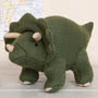 Best Years Triceratops Knitted Dinosaur Toy - Moss Green Display