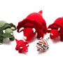 Best Years Triceratops Knitted Dinosaur Rattle Rainbow Stripe group