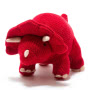 Triceratops Knitted Dinosaur Soft Toy Red