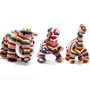 Best Years Woolley Mammoth Knitted Dinosaur Rattle Rainbow Stripes group