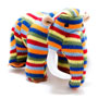 Best Years Woolley Mammoth Knitted Dinosaur Rattle Rainbow Stripes 