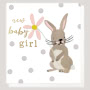Baby Girl Rabbit Greeting Card Small Image