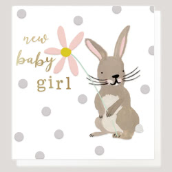 Caroline Gardner Baby Girl Rabbit Greeting Card