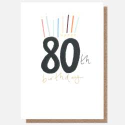Happy 80th Birthday Candles Card