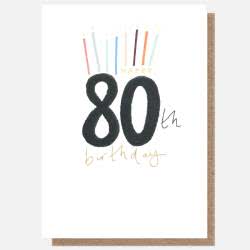 Caroline Gardner Happy 80th Birthday Candles Card